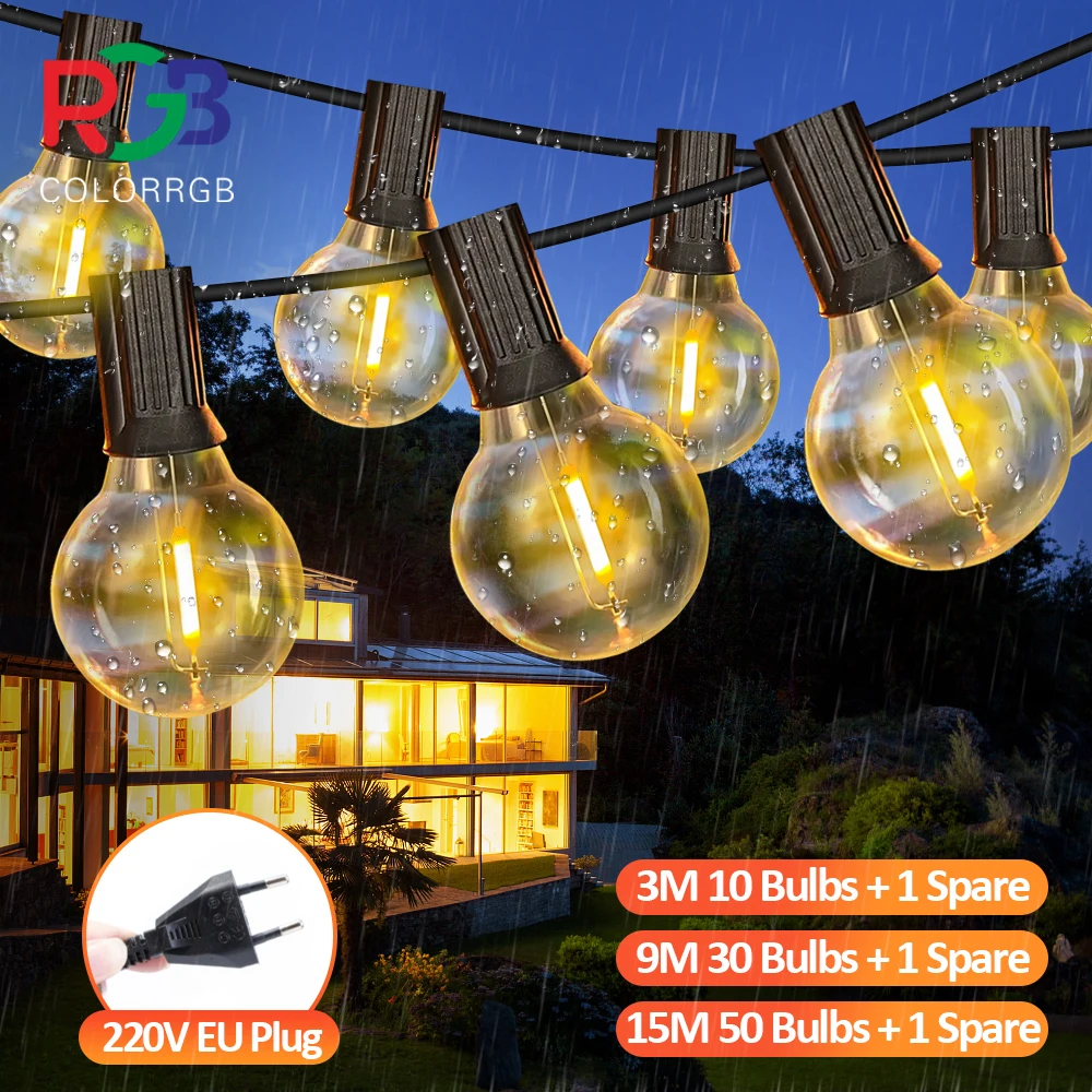 Guirnalda LED G40 Bombillas Plásticas Jardín Navidad 220V - imagen 2