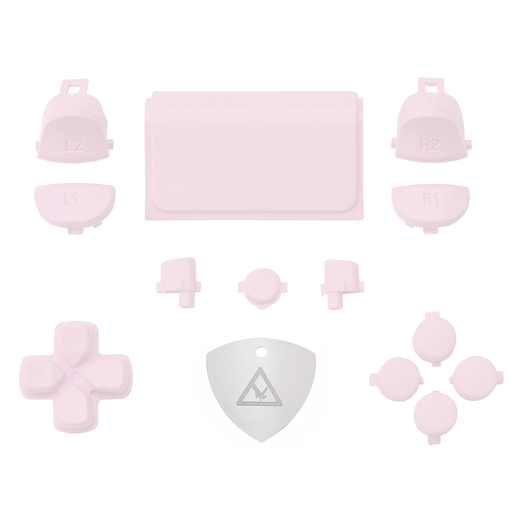 EXtremeRate Cherry Blossoms Pink L1R1 L2R2 Trigger Dpad Home Share Options Juego completo de botones para PS4 Slim Pro Controller CUH-ZCT2