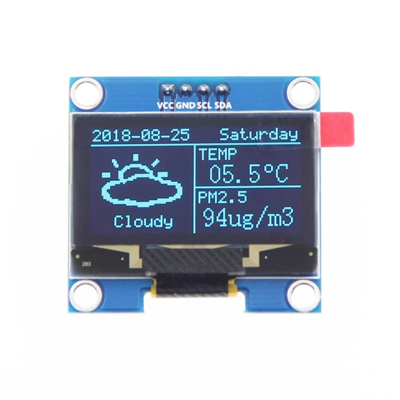 Módulo de pantalla OLED de 1,3 pulgadas 1,3 "IIC I2C SH1106 128X64 Módulo de pantalla OLED azul/blanco de 4 pines para Arduino IDE/Raspberry Pi - imagen 3