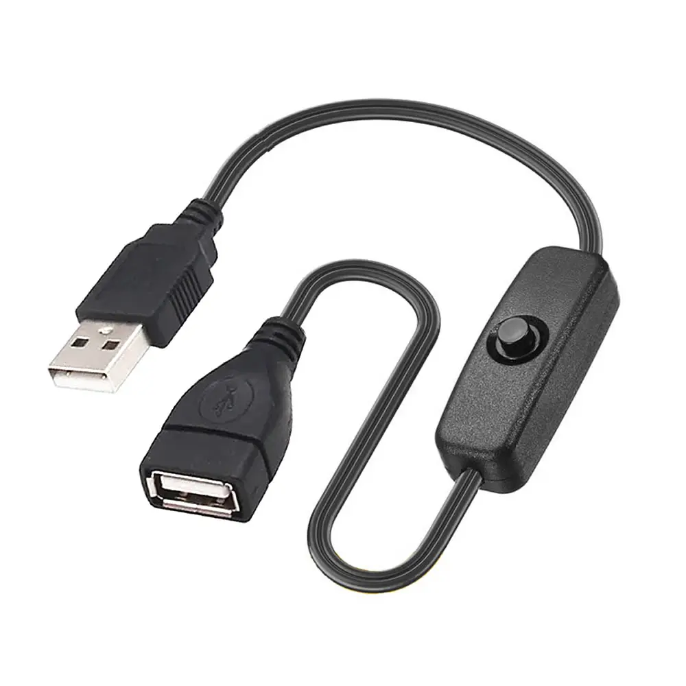 Cable USB macho a hembra con interruptor de encendido/apagado, cable de carga de extensión USB para grabadora de conducción, lámpara de escritorio LED, ventilador USB, tiras LED