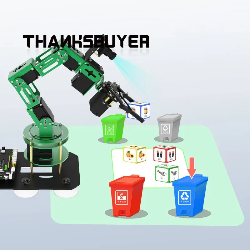 DOFBOT AI Vision brazo robótico brazo de Robot de 6 ejes ensamblado con ROS con placa base para Raspberry Pi 4B/4G 4B/8G para JETSON NANO - imagen 4