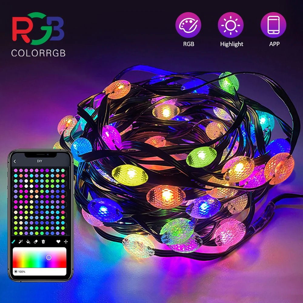 Dreamcolor diamond shap USB LED String Light WS2812B guirnalda de luces de hadas para decoración de fiesta de cumpleaños de Navidad a prueba de agua