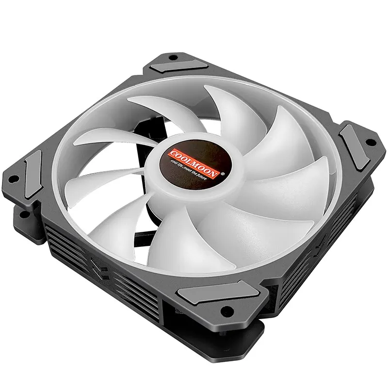 Coolmoon-Ventilador RGB con carcasa de ordenador, Enfriador de radiador con lámpara colorida de 6 pines, 120mm, silencioso, para chasis de PC - imagen 5