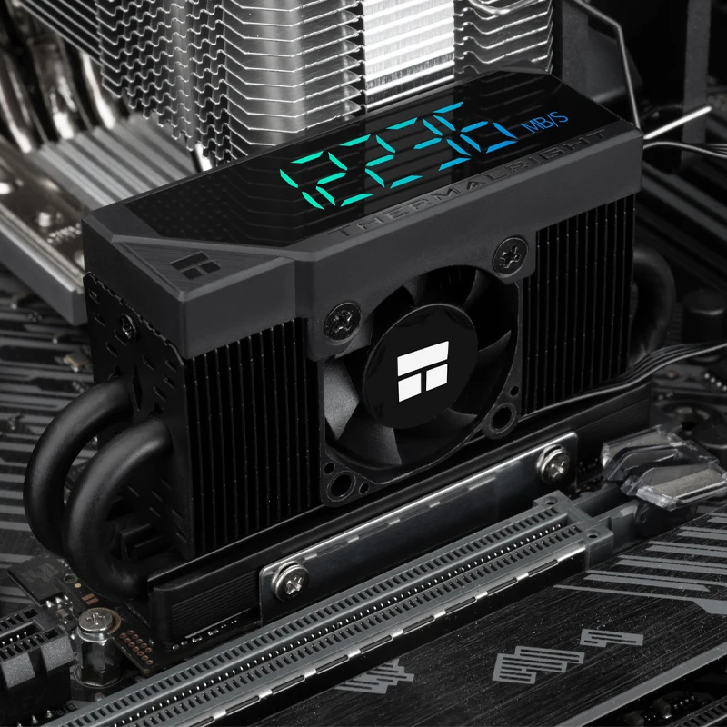 Thermalright HR-10 2280 PRO DIGITAL M.2SSD unidad de estado sólido disipador de calor con pantalla digital, tubos de calor de 4X5mm/ventilador de 3cm/soporte PCI-E5.0 - imagen 5