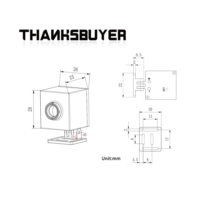 Tarot TL300M6 256*192 Cámara de imágenes térmicas infrarrojas con tamaño mini admite salida AV - imagen 3