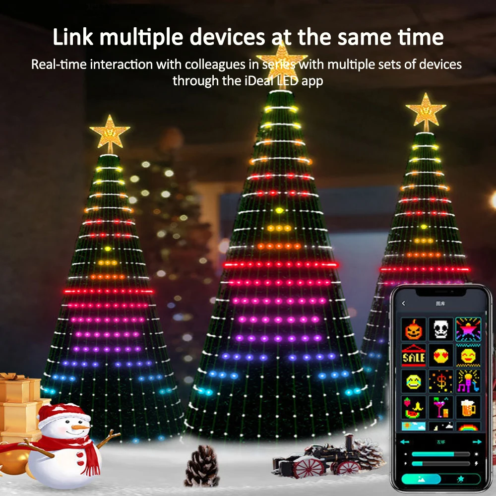 Luces LED de hadas Multicolor para árbol de Navidad, cadena de estrella, cascada, aplicación de Navidad, Bluetooth, hogar, patio, bricolaje, programable - imagen 5