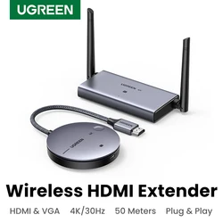 UGREEN-Extender HDMI inalámbrico, Kit de transmisor y receptor de vídeo 4K, 5G, 50M, adaptador de pantalla, Dongle para TV, PC, Monitor PS5