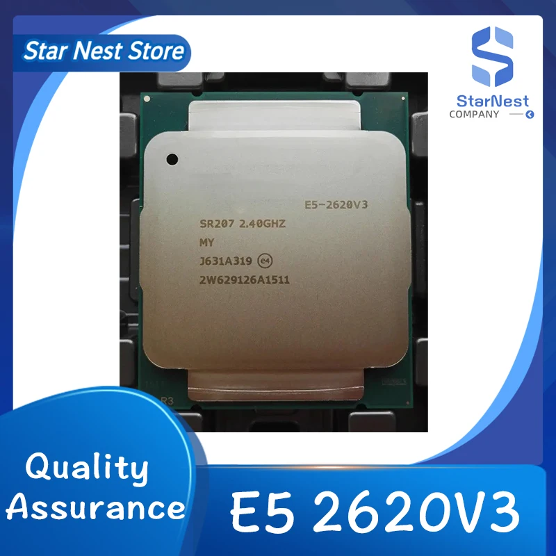 100% prueba Xeon E5 2620 V3 2,4 GHz 6 núcleos 85W LGA 2011-3 SR207 2620V3 procesador cpu