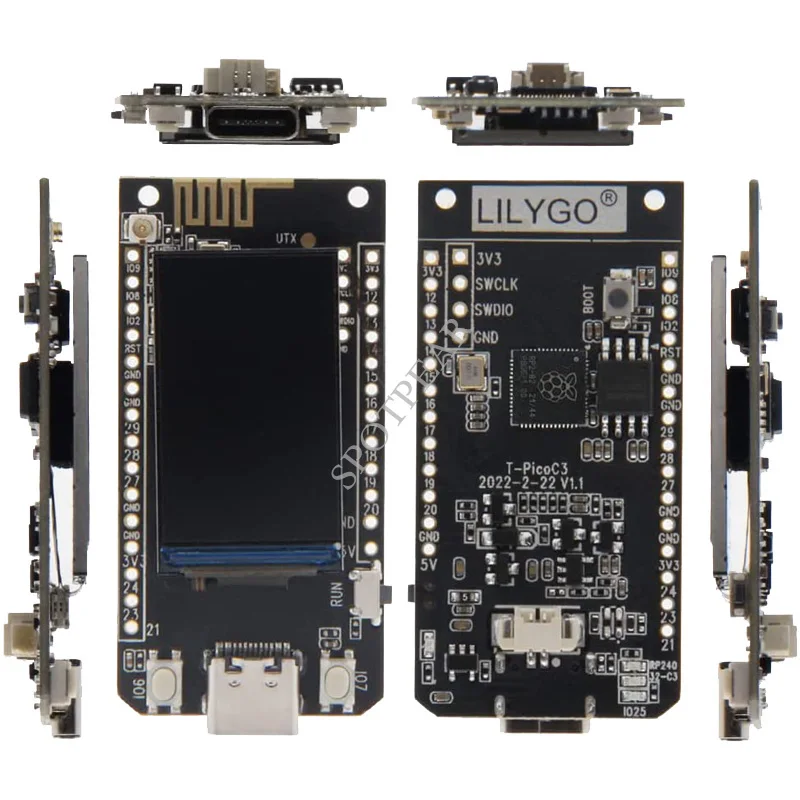 Raspberry Pi Pico RP2040 + ESP32-C3, placa de T-PicoC3 MCU doble con LCD de 1,14 pulgadas para LILYGO - imagen 3