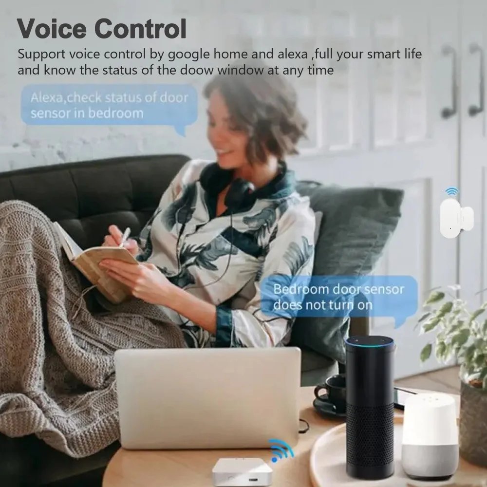 Sensor de puerta Tuya Zigbee, Detector de ventana, Sensor magnético, protección de seguridad para el hogar inteligente, aplicación remota Smartlife, Monitor, necesita puerta de enlace - imagen 2