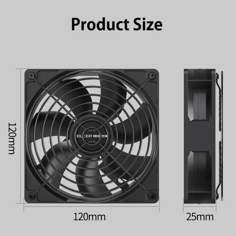 Ventilador Teucer 120mm Alta Velocidad 3000 RPM Minería - imagen 2