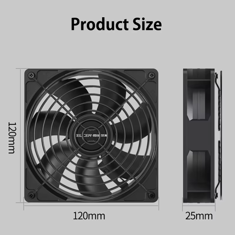 Ventilador Teucer 120mm Alta Velocidad 3000 RPM Minería - imagen 2