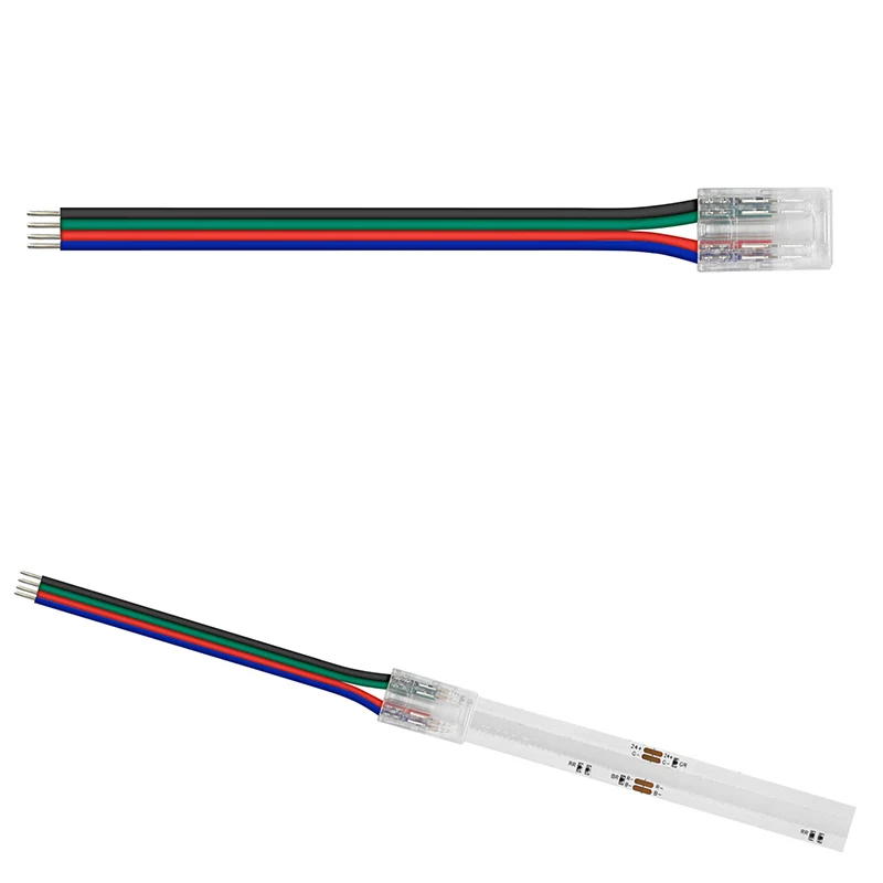 Conector rápido para tiras de luces LED RGB COB, 4 pines, 10mm, sin soldadura, unión libre, fácil de conectar, 3 uds./lote - imagen 4
