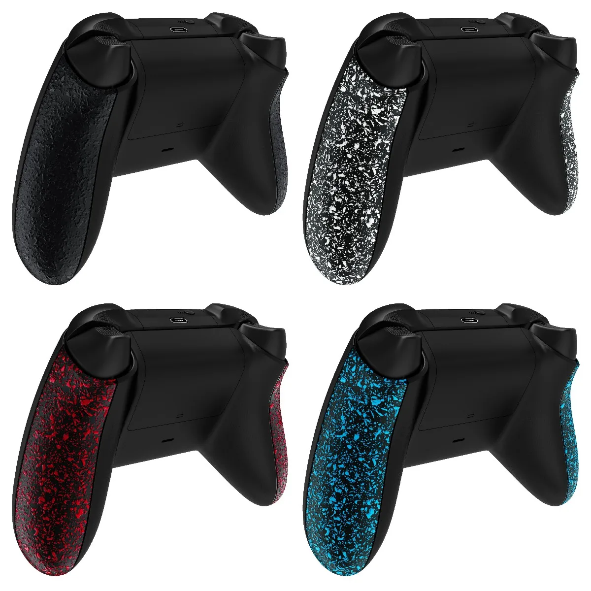 EXtremeRate texturizado antideslizante mejora los paneles traseros, reemplazo de rieles laterales, carcasa para controlador inalámbrico Xbox Core