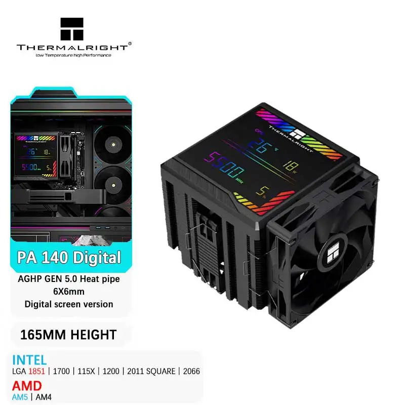 Thermalright Peerless Assassin 140 Enfriador de torre digital Doble torre Ventilador dual Radiador de enfriamiento de aire 6x6 mm Tubo de calor AGHP GEN5.0