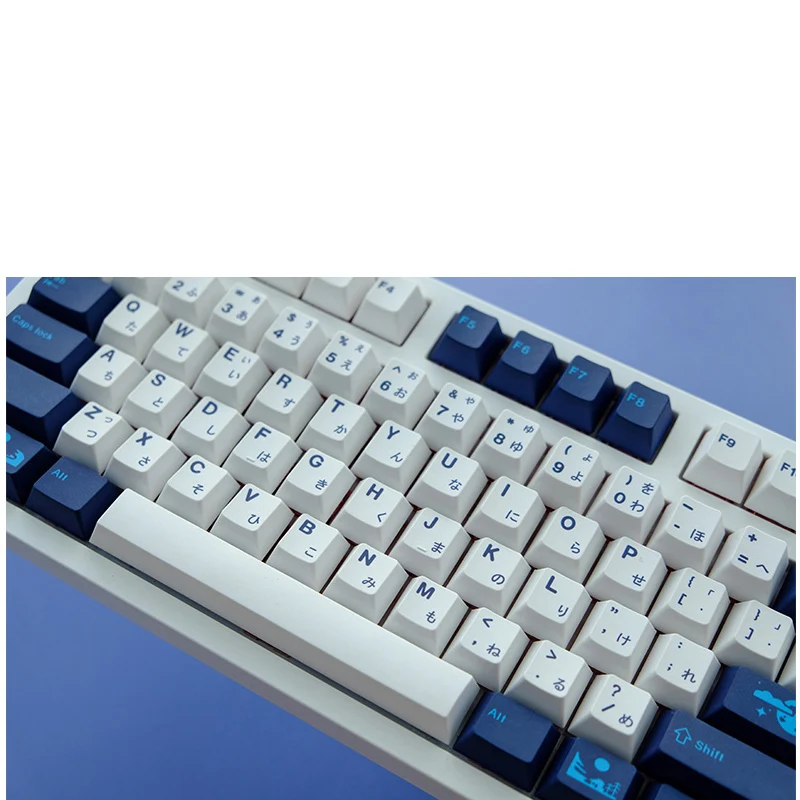 Teclas de Luna Azul para teclado mecánico, teclas de perfil de cereza, PBT, tinte, sublimación, para interruptor MX, 1.75U, 2U, cambio 6.25U, 7U, 134 teclas - imagen 4