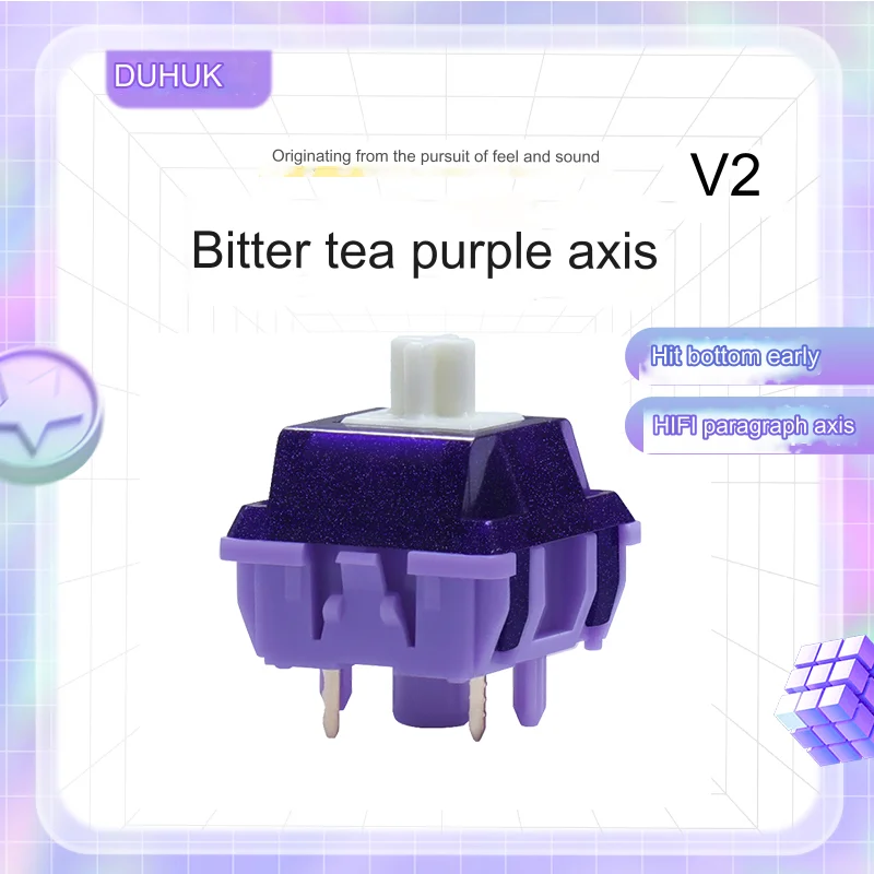 Duhuk-interruptor púrpura de té amargo V2, interruptor Kuchazi RGB SMD 58g 63,5g, 5 pines, táctil pesado pre avanzado para teclado mecánico - imagen 4