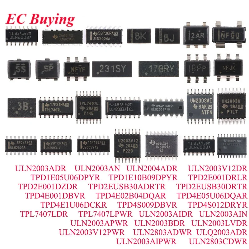 5-10 Uds ULN2003ADR ULN2003AN ULN2004ADR TPD1E05U06DPYR TPD1E10B09DPYR TPD2E001DRLR TPD2E001DZDR TPD2EUSB30ADRTR TPD2EUSB30DRTR