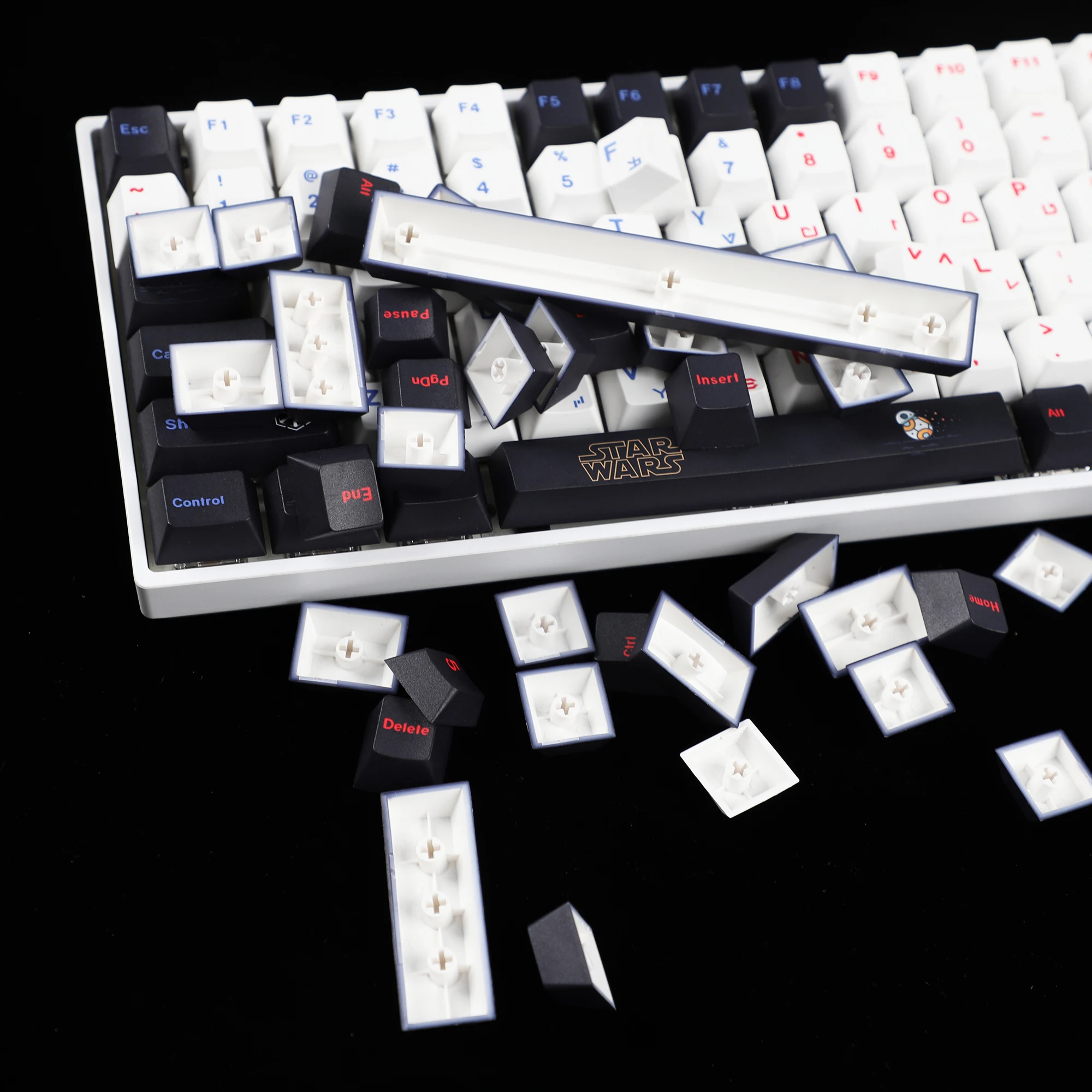 Planet Wars-teclas de 136 teclas con perfil de cereza, subteclas de tinte de cinco lados, teclas PBT para teclado TKL 61 64 68 75 87 96 104 108 Keychron MX - imagen 5