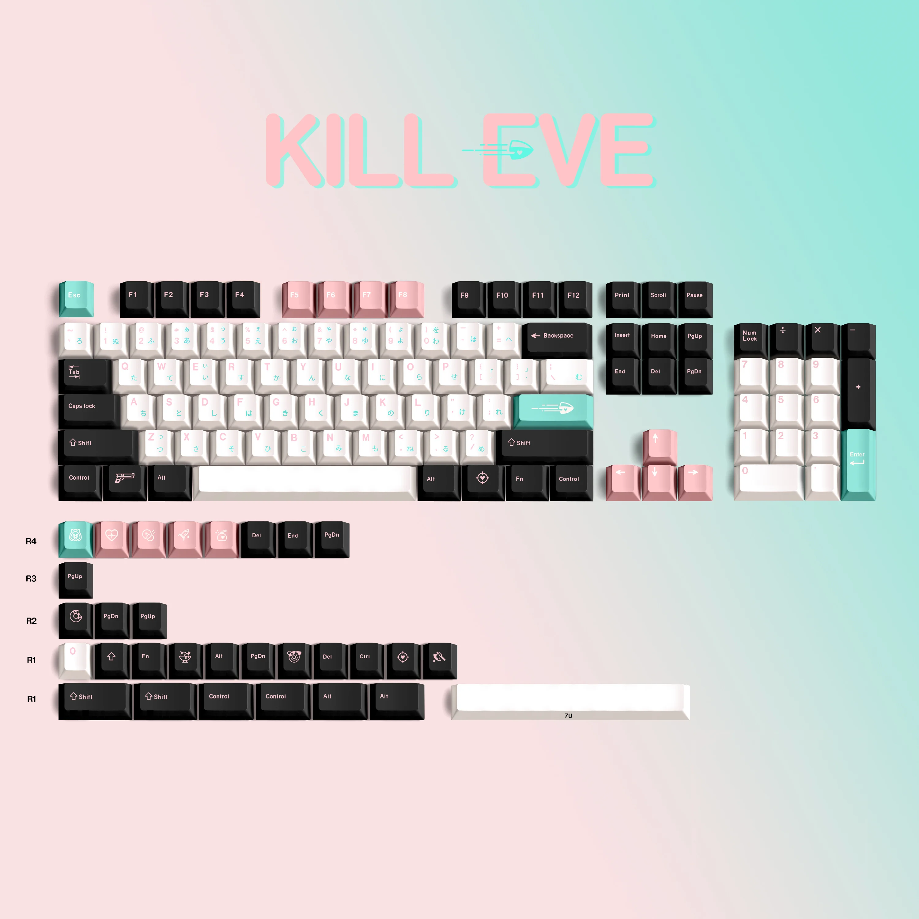 GMK-teclas Kill Eve para teclado mecánico, 134 teclas, perfil de cereza, DYE-SUB, personalizadas - imagen 3