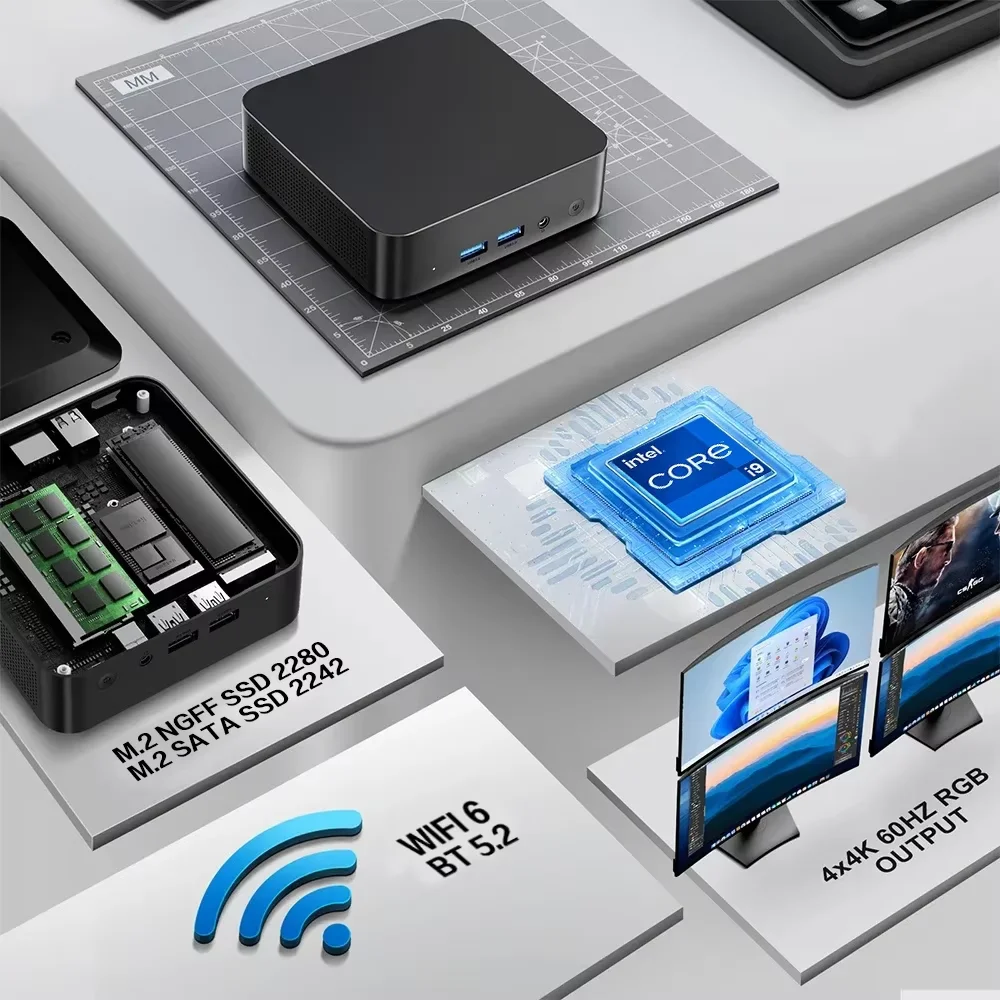 Mini ordenador portátil Intel Core i9 8950HK/N5095A, Windows 11, 16GB, DDR4, 1TB, 2TB, SSD, para juegos, 4K, HD - imagen 2