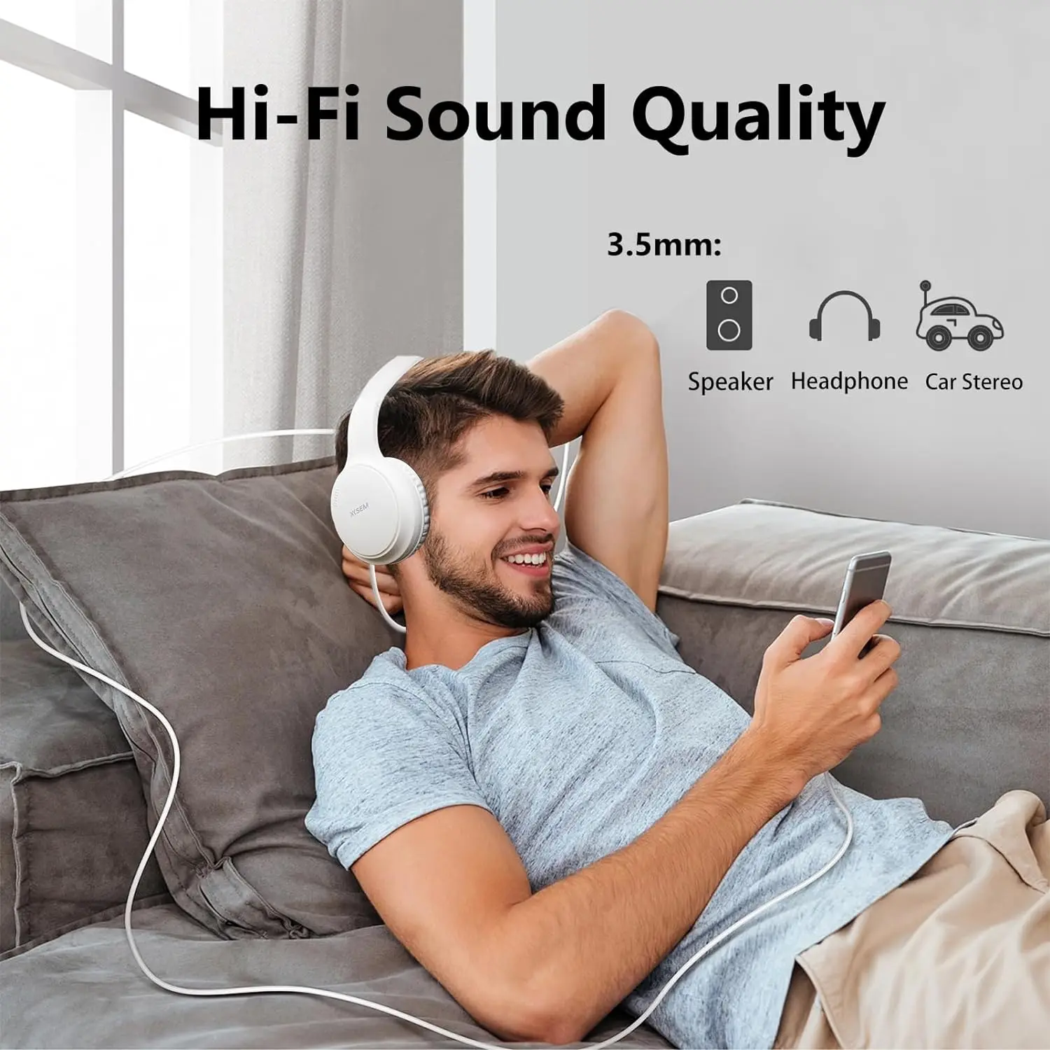 Cable conector auxiliar de Audio USB C a 3,5mm para iPhone 15TYPEC tipo a Cable de auriculares estéreo de coche de 3,5mm para iPhone16 SamsungHuawei - imagen 5