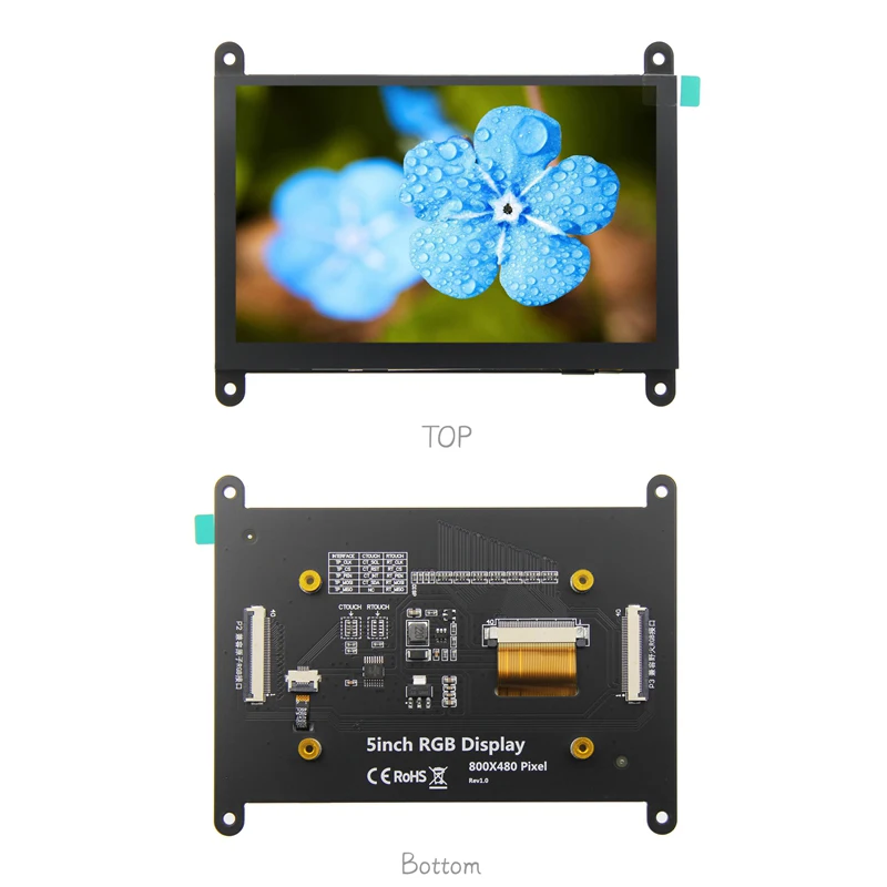 Pantalla LCD RGB de 5,0" 800X480 Módulo de pantalla táctil IPS/TN de 5 pulgadas para Wildfire/STM32/ESP32 - imagen 3