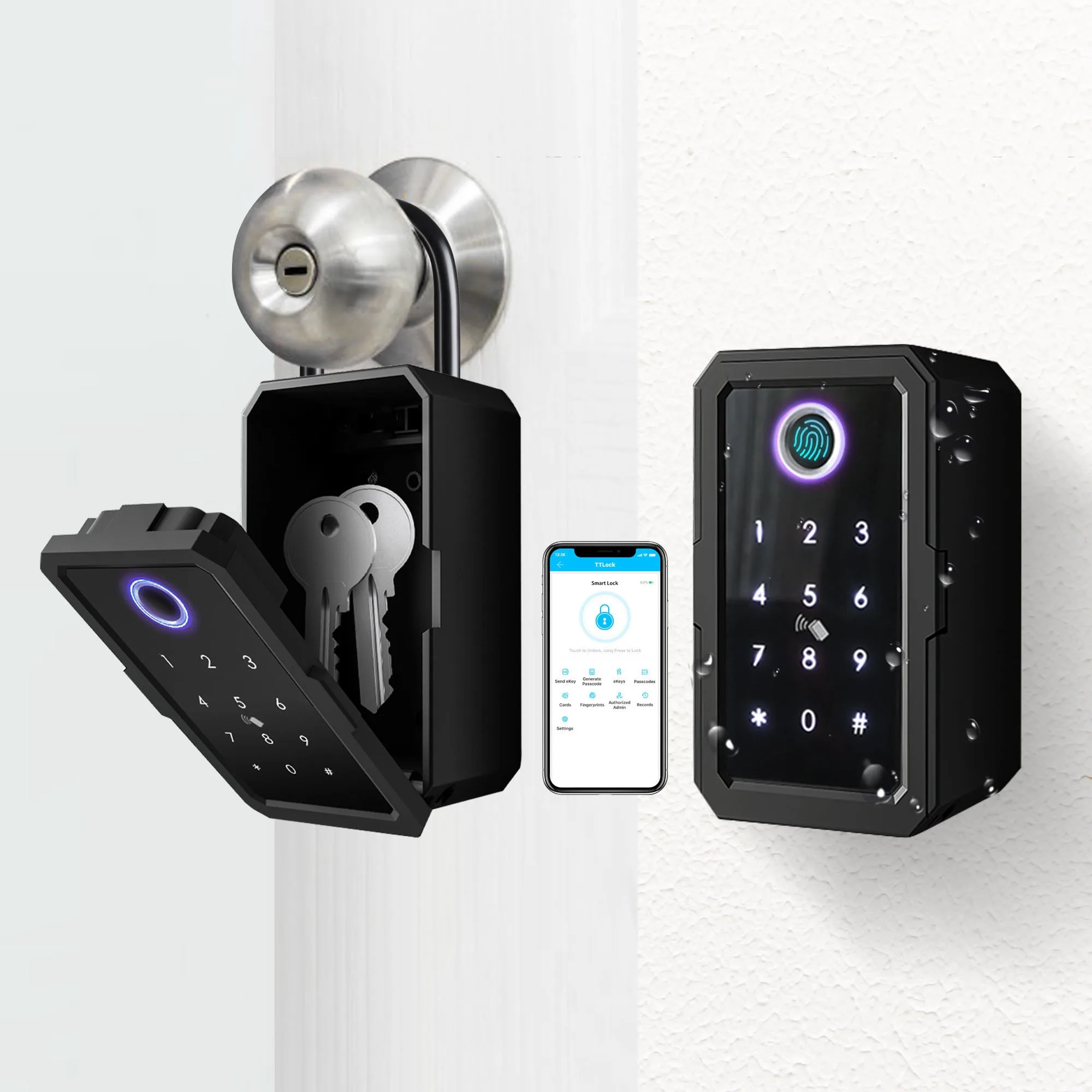 YRHAND-cajas de seguridad TTlock Wifi, contraseña, huella Digital Inteligente, Cerradura Inteligente, Tuya, electrónica, portátil