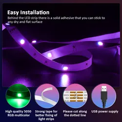 Cinta LED RGB 5050 para TV con Bluetooth y Control App 5V USB - 16M Colores
