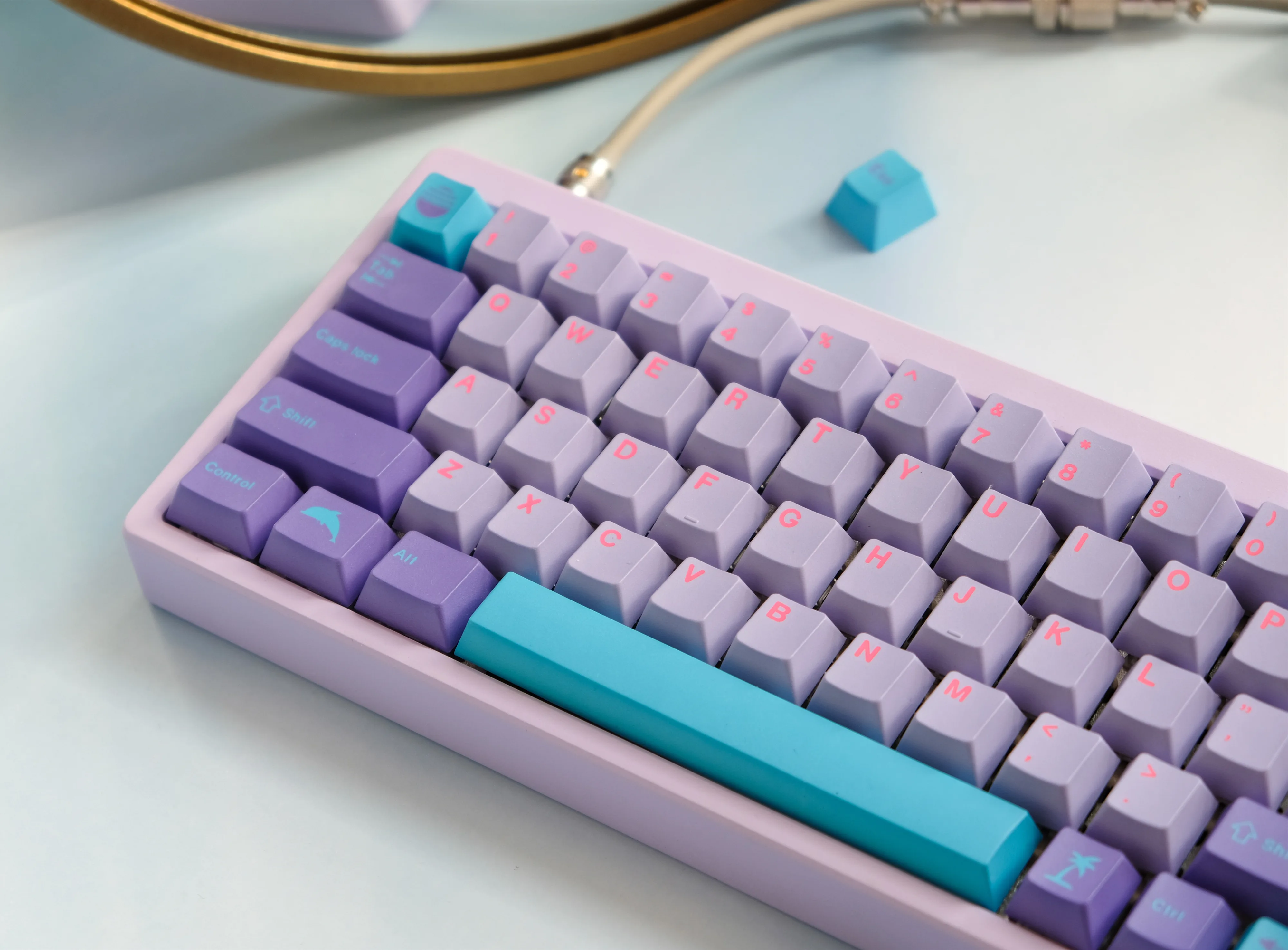 GMK-teclas Vaporwave para teclado mecánico, accesorio con 129 teclas, perfil de cereza, DYE-SUB, personalizadas, GMK - imagen 4