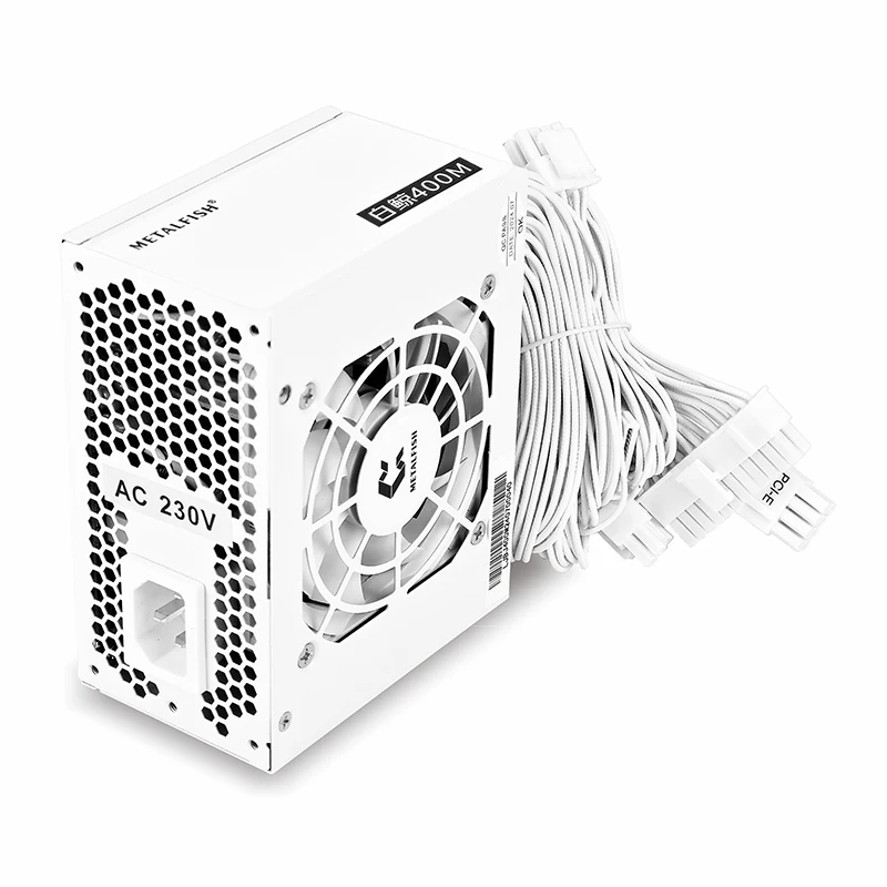 METALFISH SFX400W fuente de alimentación blanca 220 ~ 230V entrada Dual 6 + 2Pin puertos PCIe alta eficiencia ventilador PWM silencioso juego ordenador PSU - imagen 5