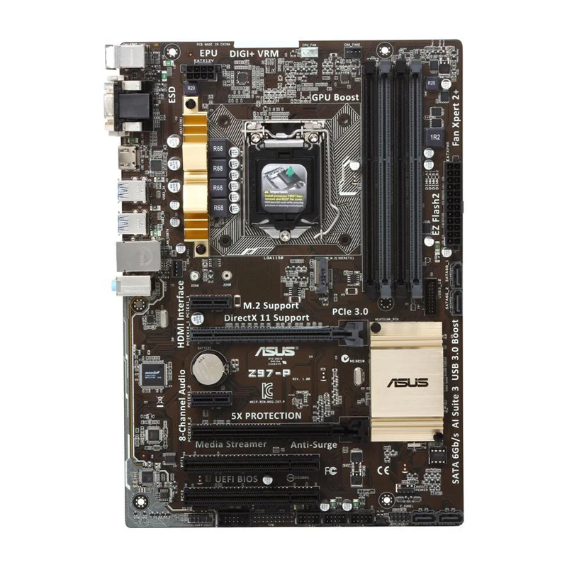 ASUS-placa base Z97-P LGA 1150, Intel Z97, HDMI, SATA, 6 Gb/s, USB 3,0, ATX - imagen 2