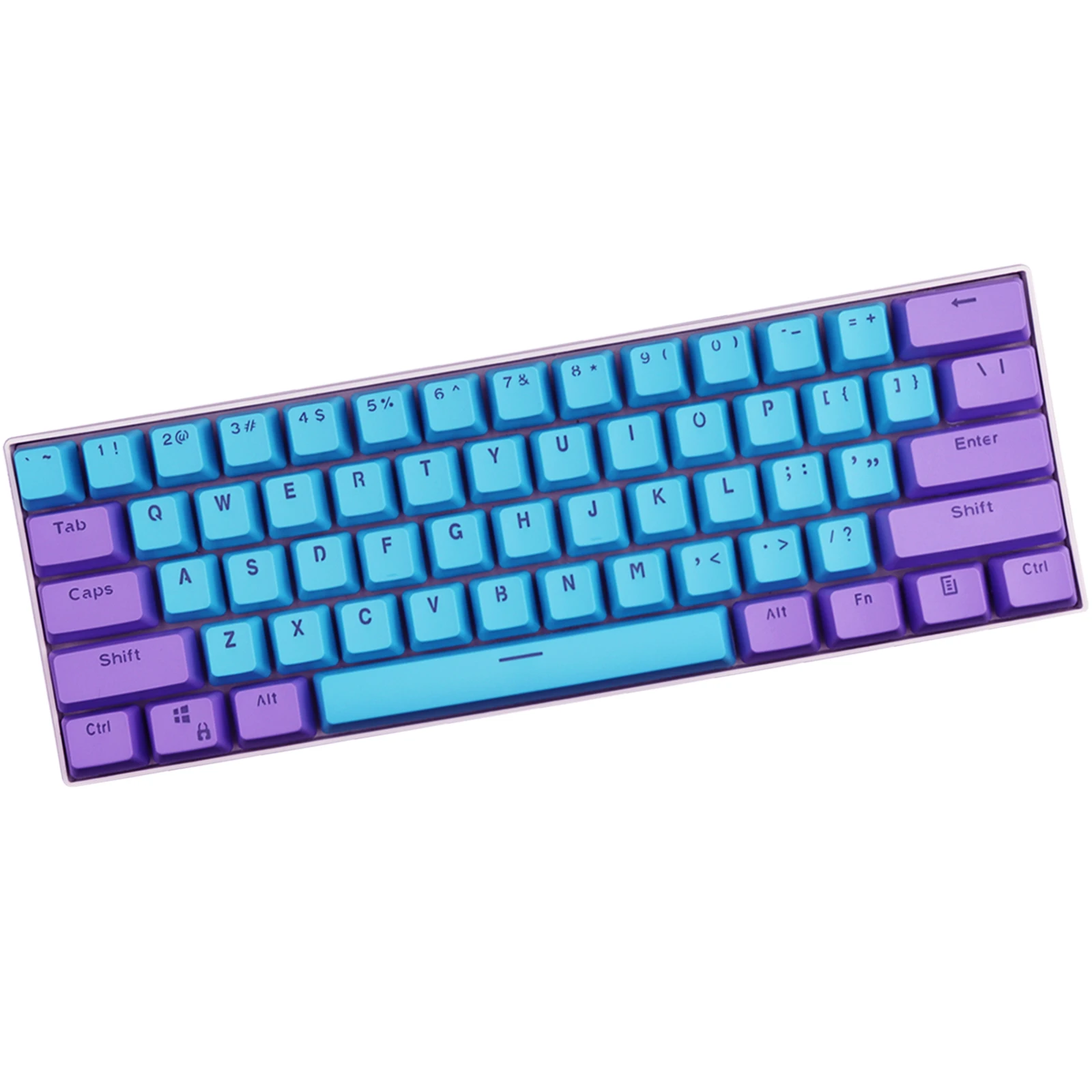 (Se venden solo teclas) Teclas RK 61 de color morado y azul, material PBT, altura OEM, teclas de teclado mecánico de dos colores retroiluminadas - imagen 2