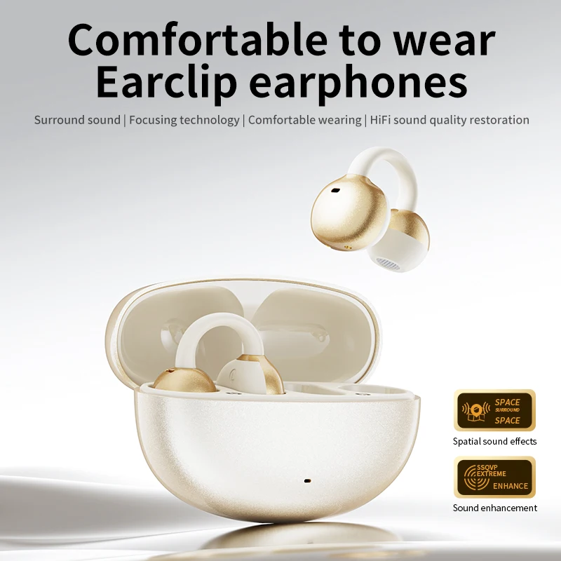 Clip de oreja inalámbrico Z72 auriculares Bluetooth auriculares deportivos no intrauditivos V6.0 reducción de ruido de música micrófono de llamada HD auriculares para juegos - imagen 5