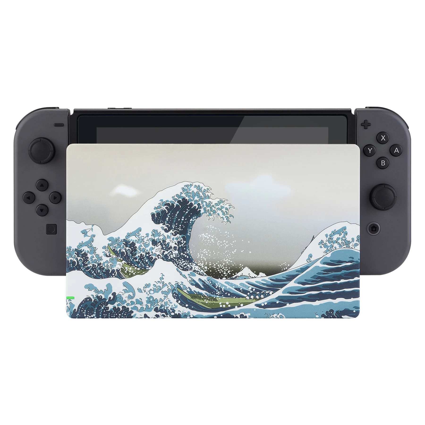 eXtremeRate Placa frontal de agarre de tacto suave personalizada Carcasa de repuesto DIY para Nintendo Switch Dock - The Great Wave - imagen 2