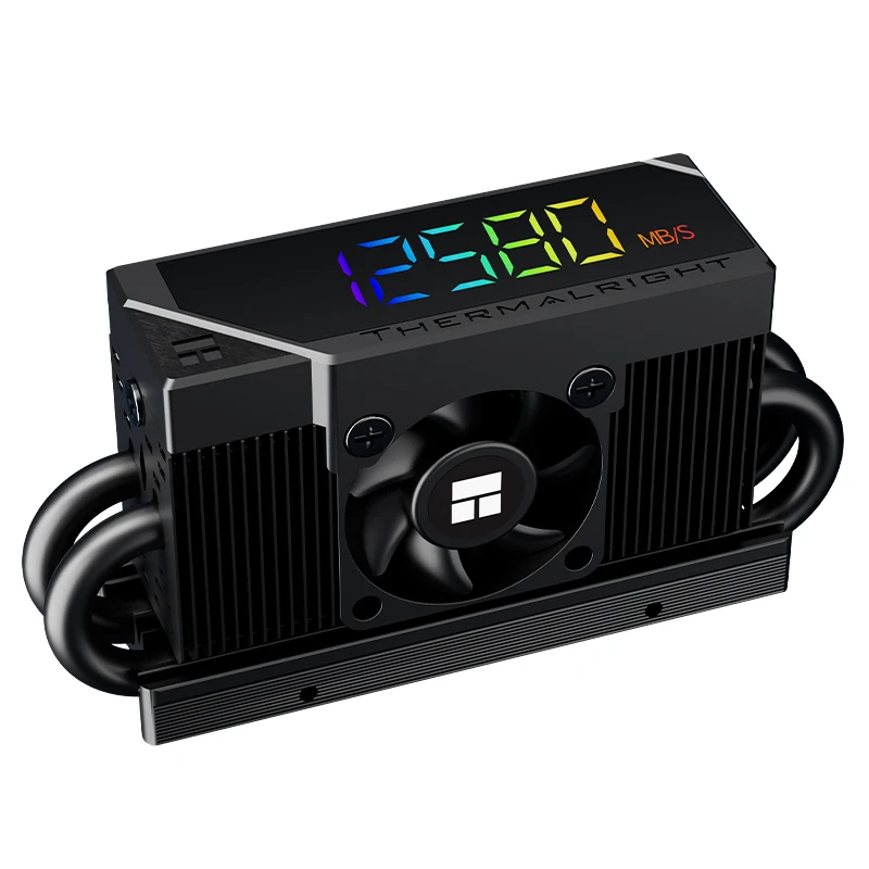 Thermalright HR-10 2280 PRO DIGITAL M.2SSD unidad de estado sólido disipador de calor con pantalla digital, tubos de calor de 4X5mm/ventilador de 3cm/soporte PCI-E5.0 - imagen 2