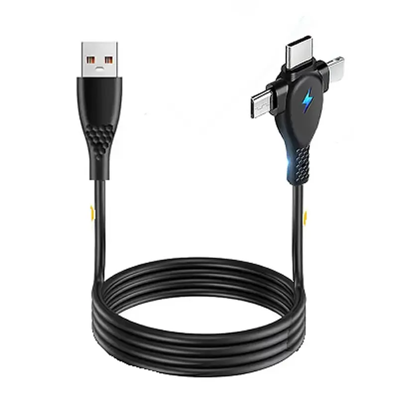 Cable de carga rápida USB tipo C 3 en 1, Cable de carga Micro USB, Cable de datos USB-C para iPhone 15 14 13 iPad Samsung Android y más