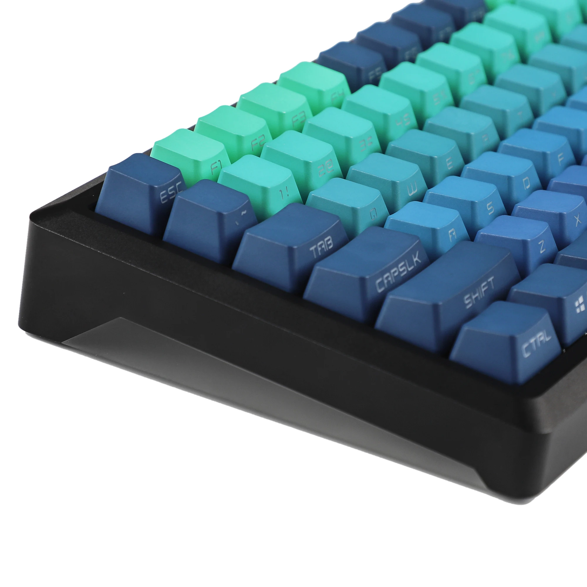 Azul cian 133 teclas PBT doble disparo brillo lateral a través de teclas retroiluminadas para teclado mecánico MX 108 96 87 NJ80 84 68 64 61 - imagen 4