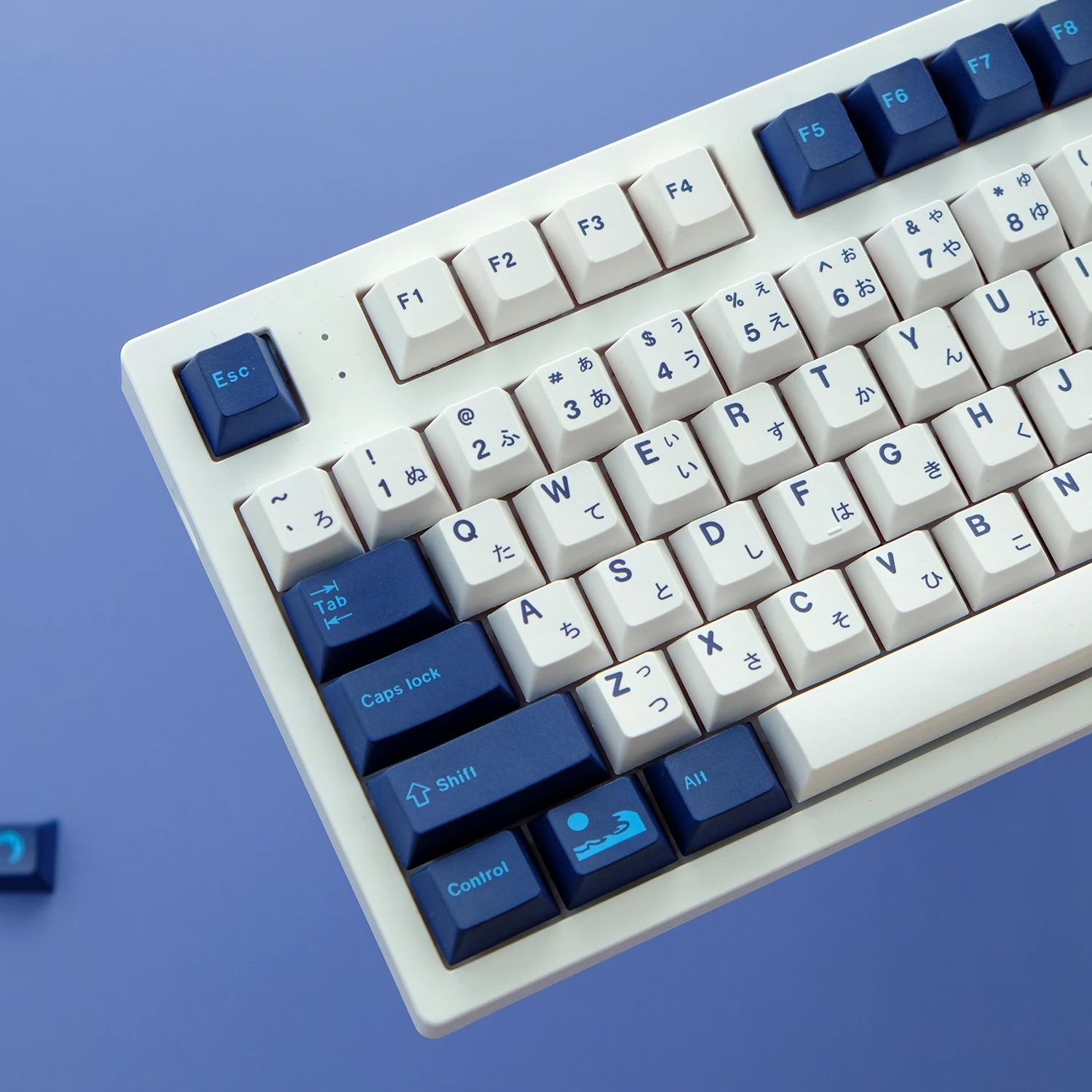 Teclas de Luna Azul para teclado mecánico, teclas de perfil de cereza, PBT, tinte, sublimación, para interruptor MX, 1.75U, 2U, cambio 6.25U, 7U, 134 teclas - imagen 2
