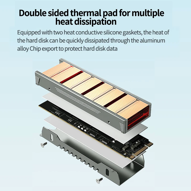 Radiador de cobre del disipador de calor SSD TEUCER M.2 NVME con almohadilla térmica de alto rendimiento - imagen 2