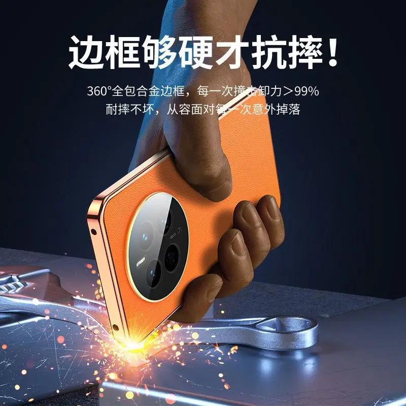 Funda protectora de doble cara para Realme GT5 Pro, protector de teléfono de cuero y vidrio templado completo para Realme GT5 Pro, 360 - imagen 3