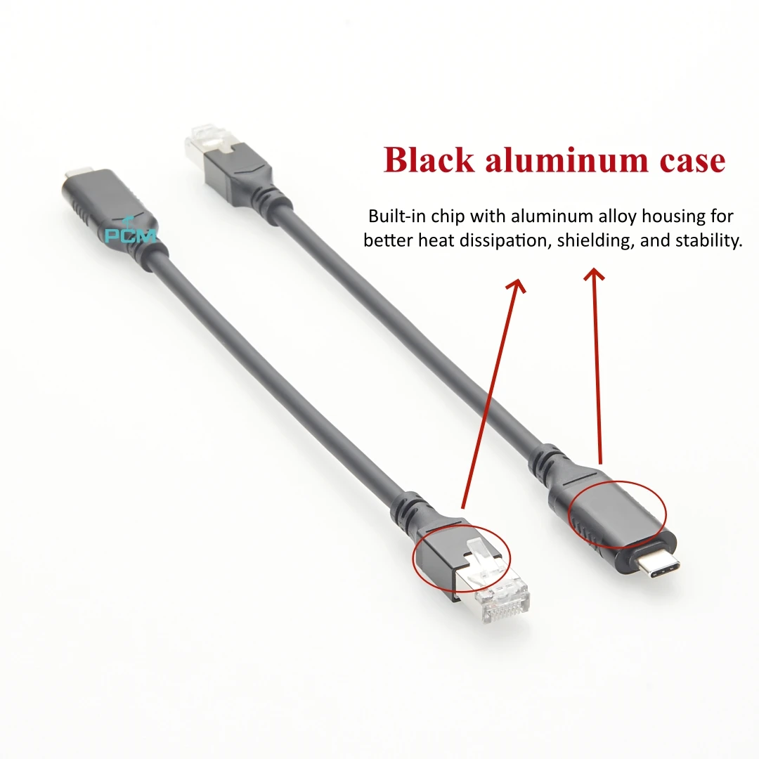 Adaptador USB C tipo C 3,1 a RJ45, conector de cable Ethernet 8P8C, 1000Mbps, 1G, red LAN Cat6, cable de alta velocidad para ordenador portátil - imagen 3