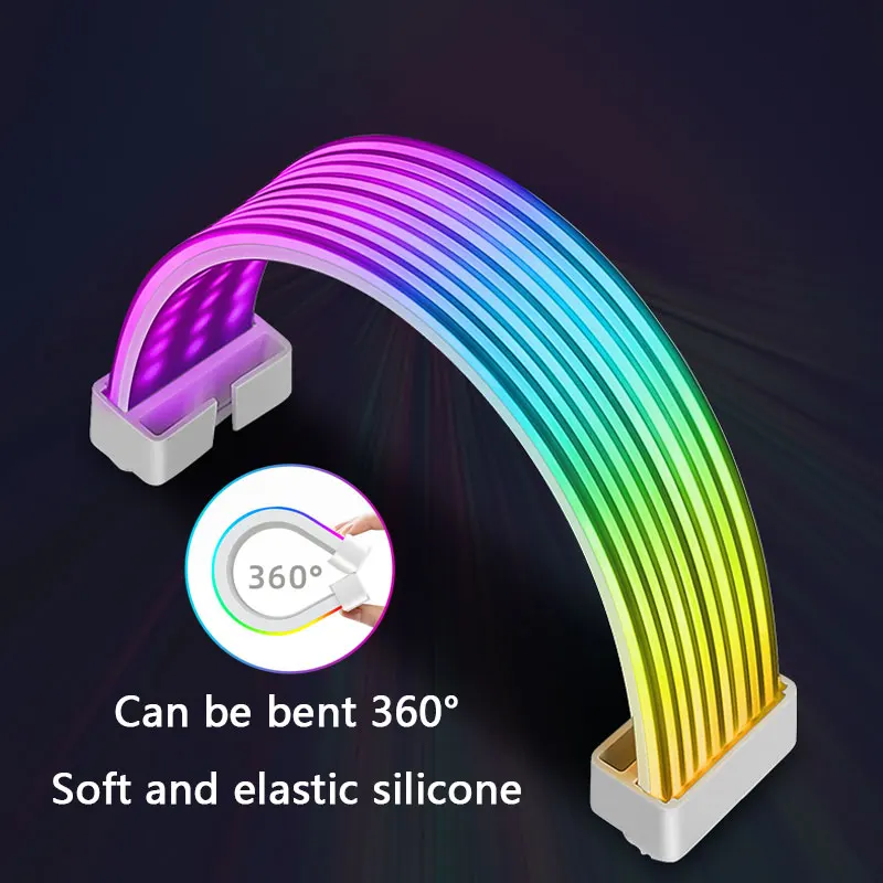 Placa de luz ARGB plegable UPSIREN, adecuada para tarjeta gráfica 24 pines/8 pines/2x8 pines/12VHPWR/tira de luz decorativa de placa base - imagen 3