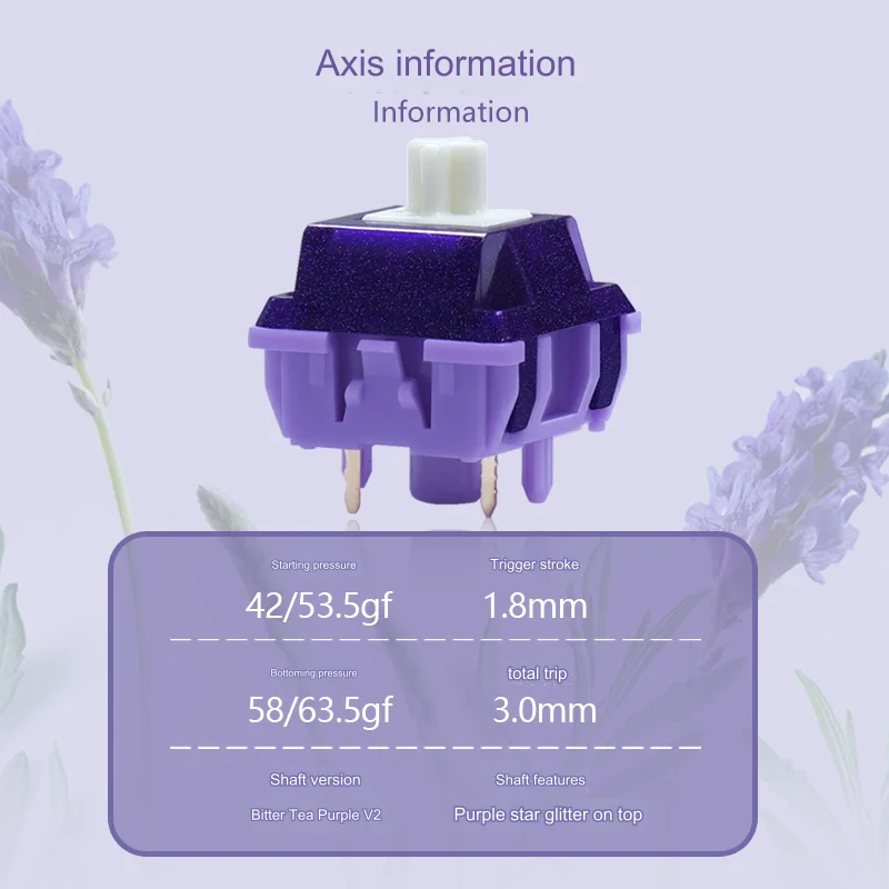 Duhuk-interruptor púrpura de té amargo V2, interruptor Kuchazi RGB SMD 58g 63,5g, 5 pines, táctil pesado pre avanzado para teclado mecánico - imagen 5