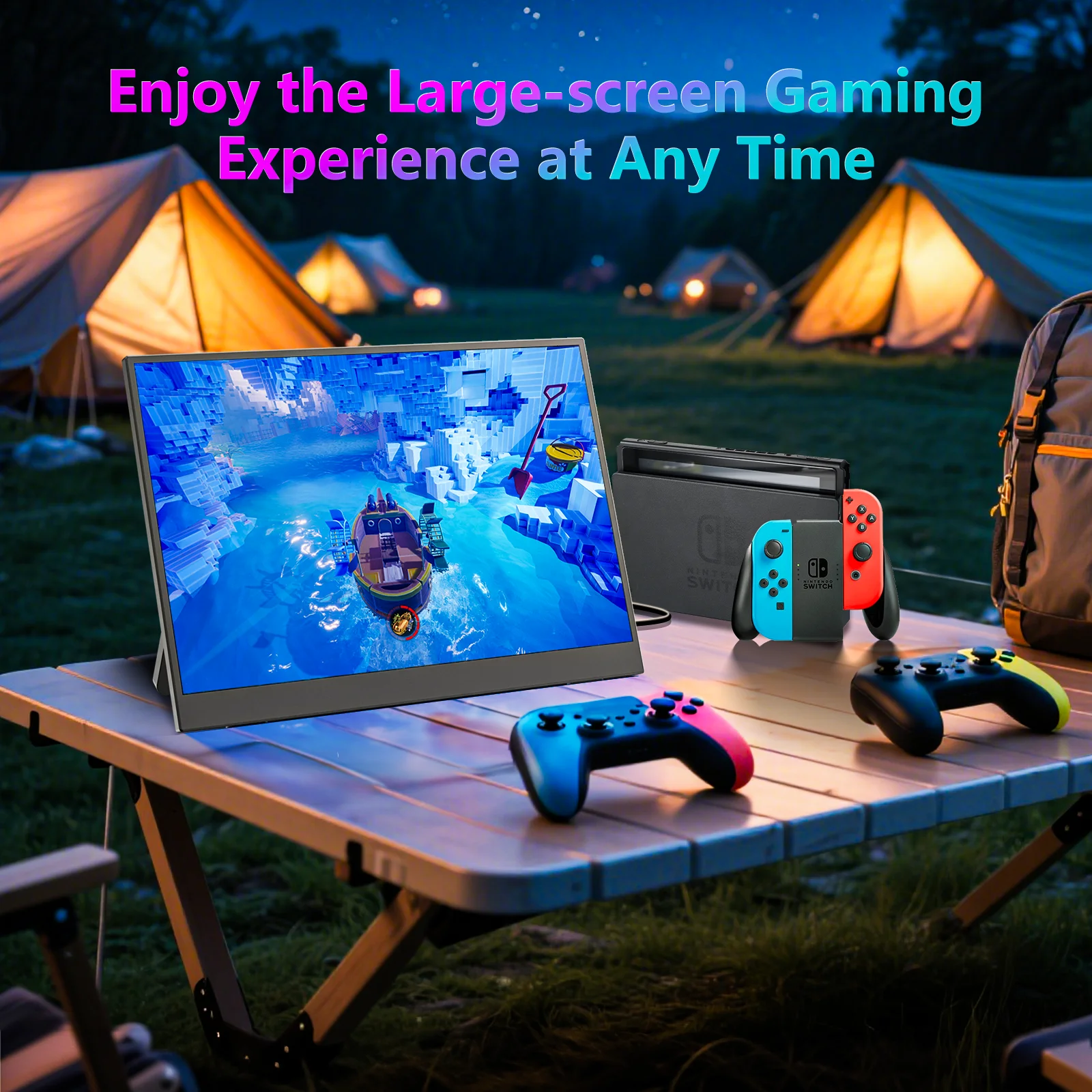 Monitor portátil FHD 1080P de 14" - IPS HDR, USB-C dual/HDMI, Plug&Play, soporte ultrafino y ajustable para computadora portátil/PS5/Switch/Xbox, T - imagen 3