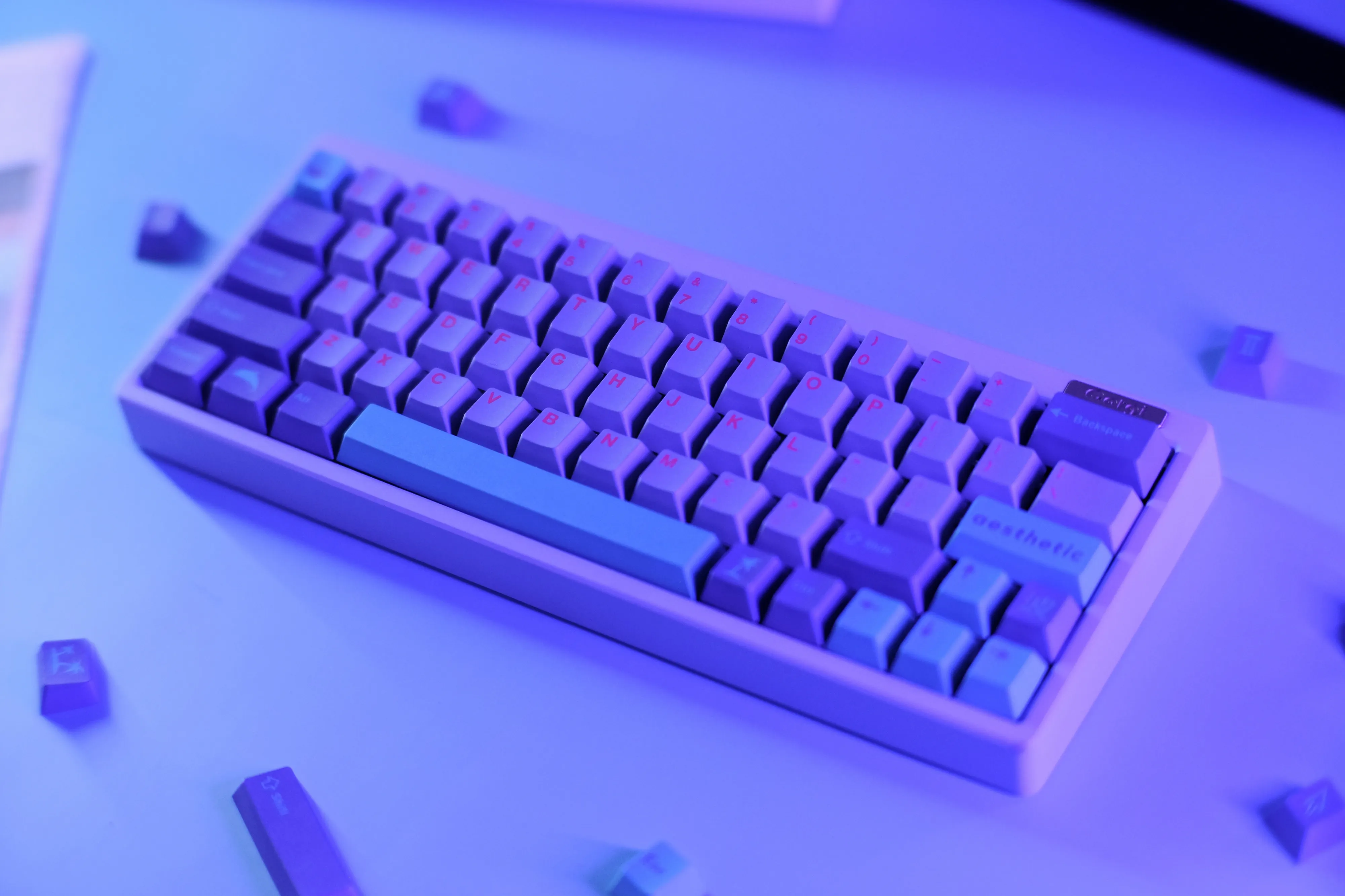GMK-teclas Vaporwave para teclado mecánico, accesorio con 129 teclas, perfil de cereza, DYE-SUB, personalizadas, GMK - imagen 3