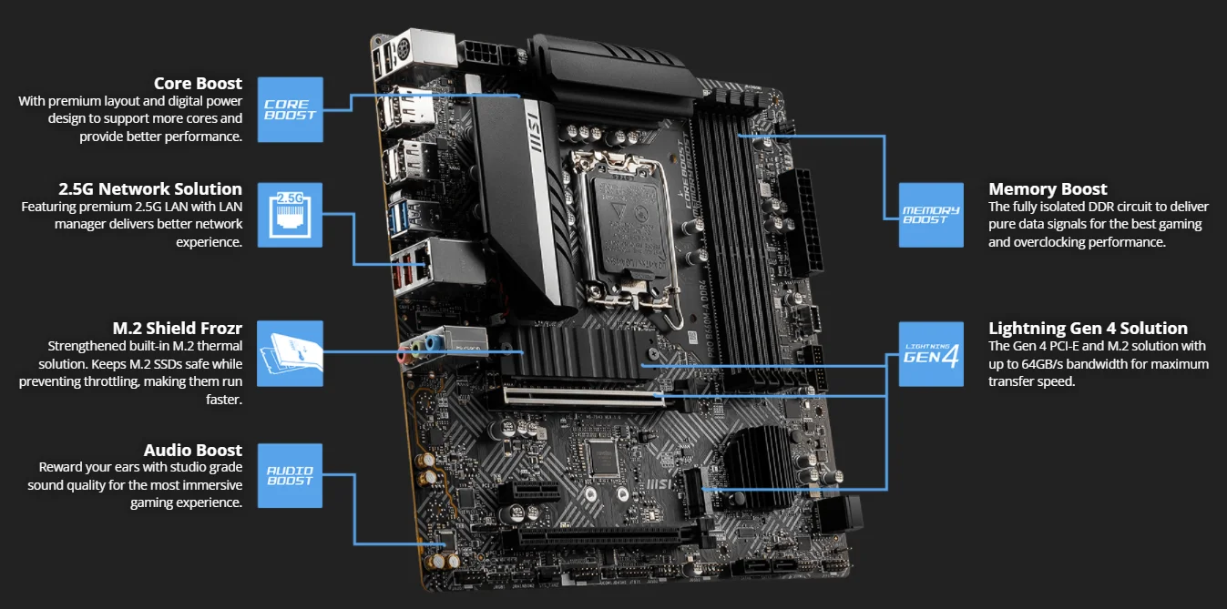 Una parte de la computadora negra con flechas azules que le apuntan
