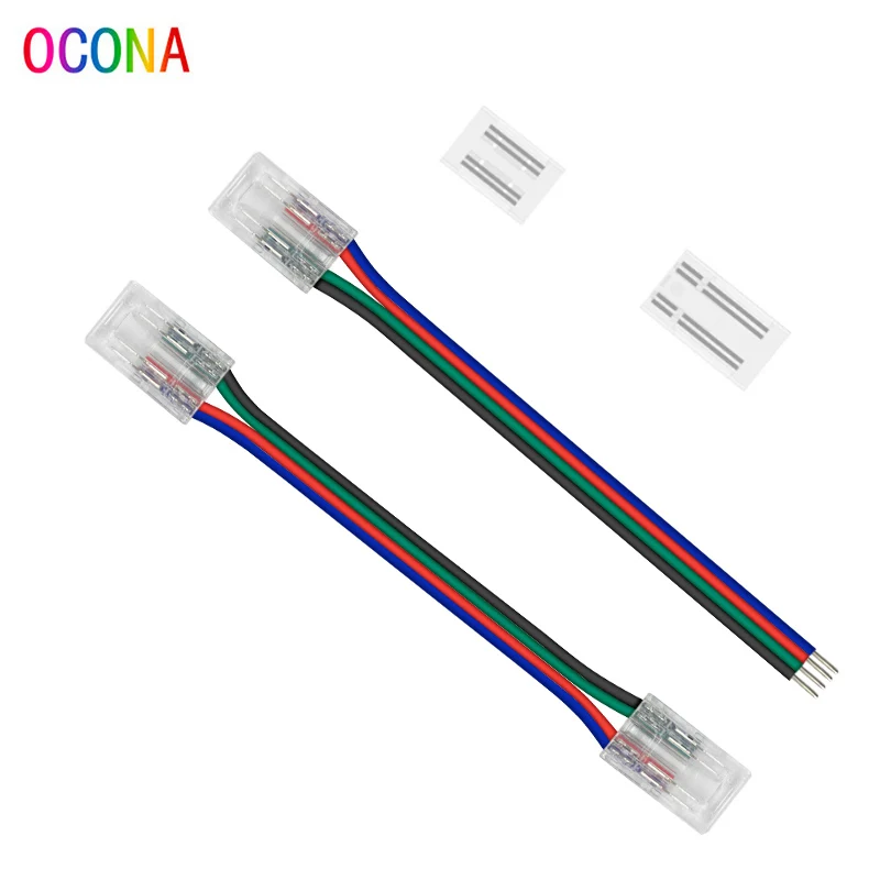 Conector rápido para tiras de luces LED RGB COB, 4 pines, 10mm, sin soldadura, unión libre, fácil de conectar, 3 uds./lote