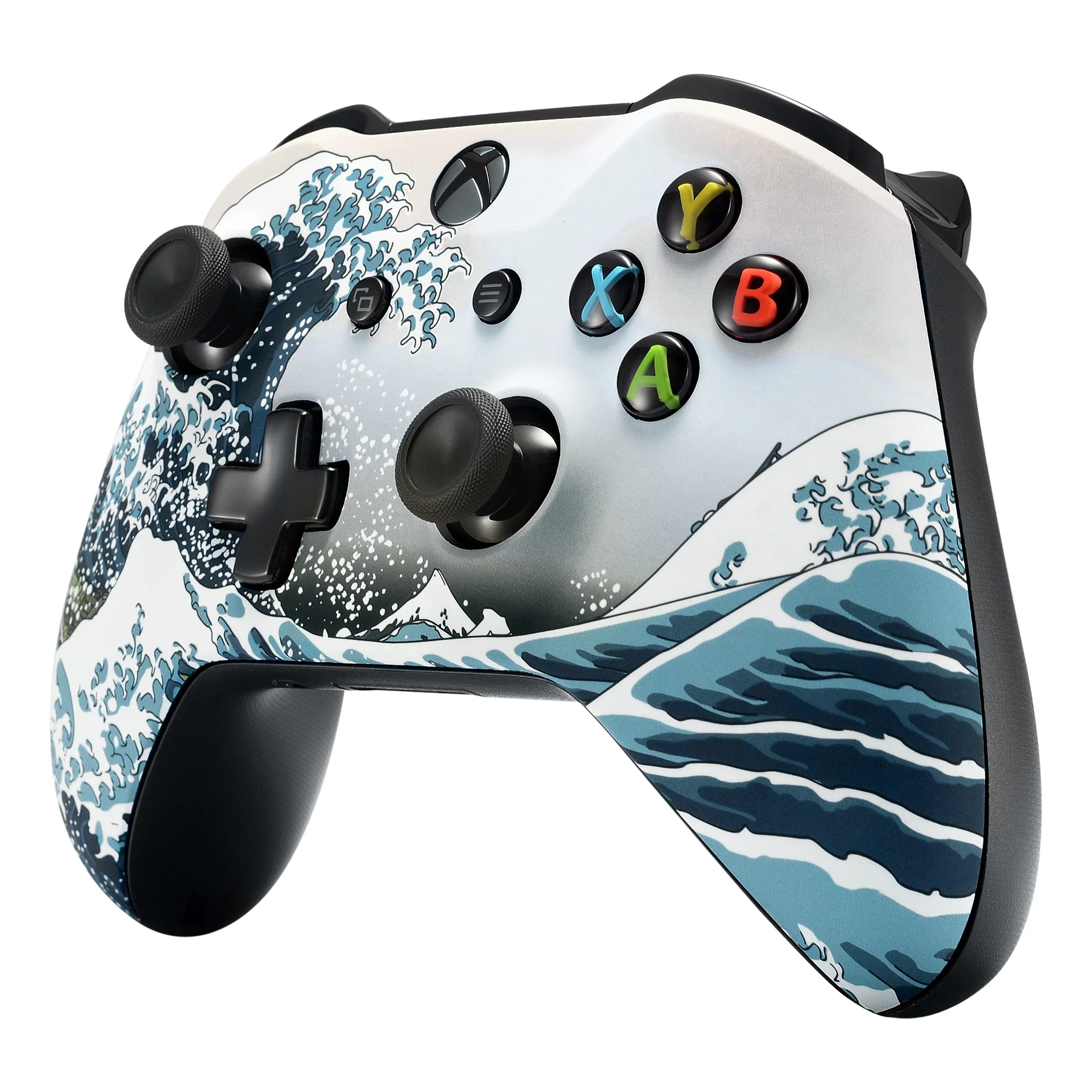 EXtremeRate The Great Wave-carcasa frontal para mando de Xbox One X y One S, piezas de repuesto, tacto suave - imagen 5