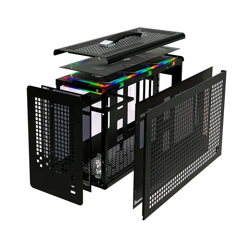 Caja de computadora UPSIREN MD-1 ITX, compatible con fuente de alimentación SFX/placa base ITX/longitud de tarjeta gráfica ≤ 380 mm/chasis de escritorio portátil - imagen 5